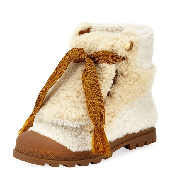 chloe shearling boots